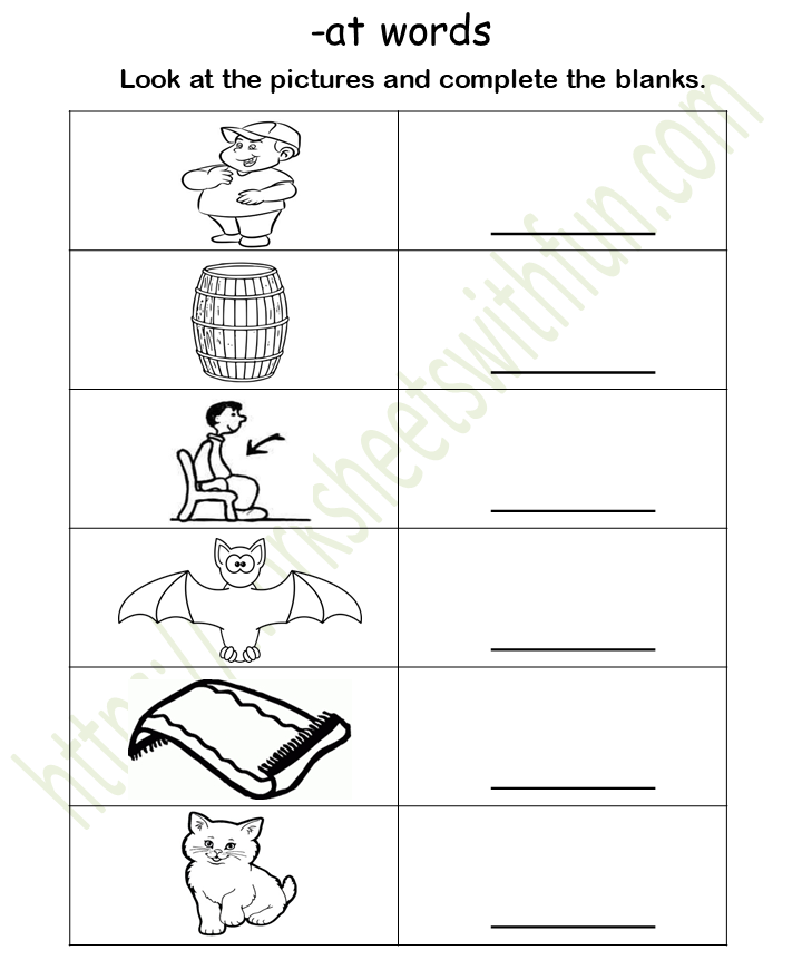 english general preschool at word family worksheet 4